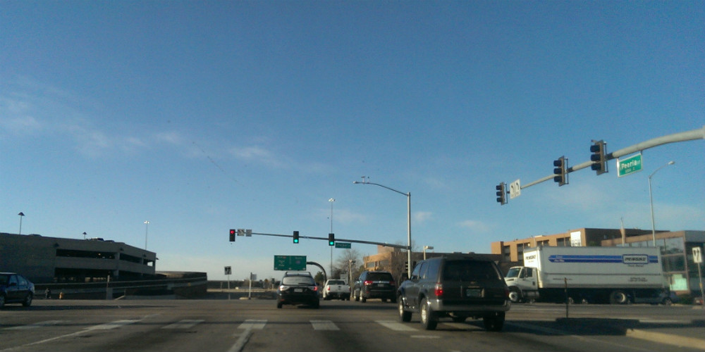 Intersection at Parker Road and Peoria Street in Aurora CO