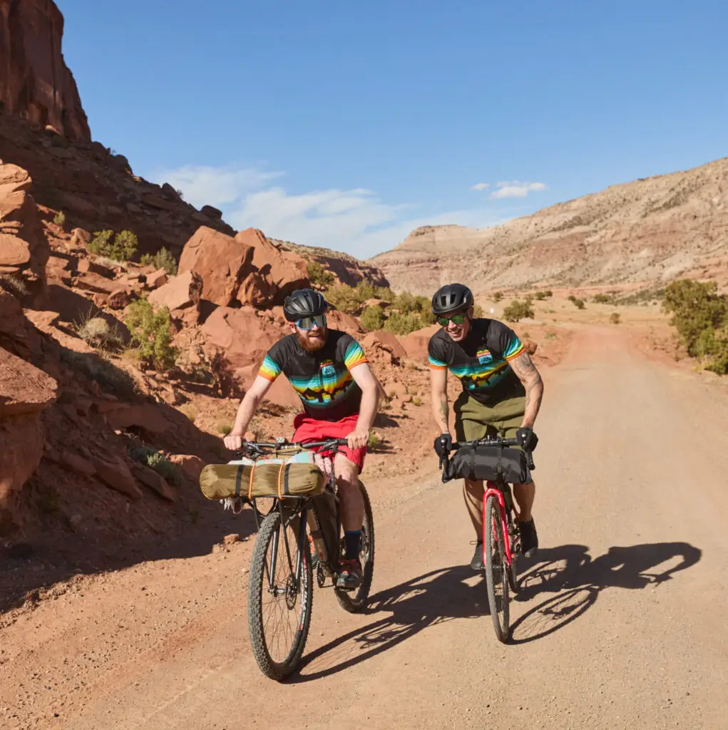 Two gravel bikers