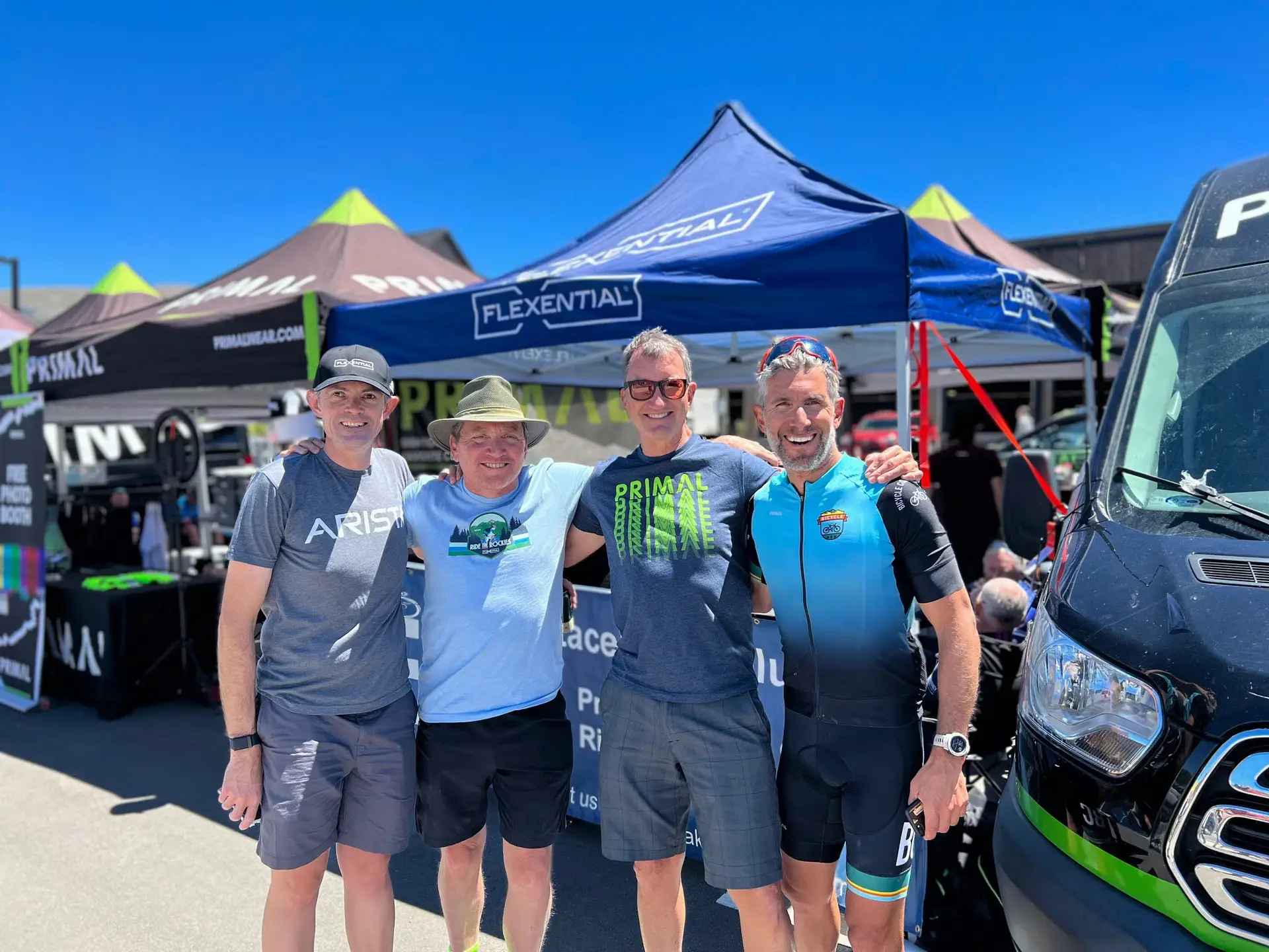 Group of bicyclists at an event