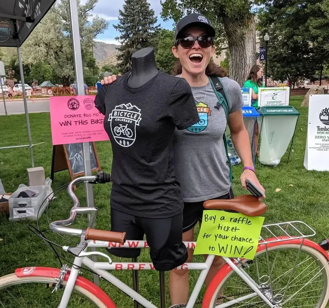 Woman with bike gear