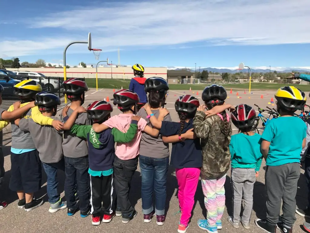 Group of student bikers