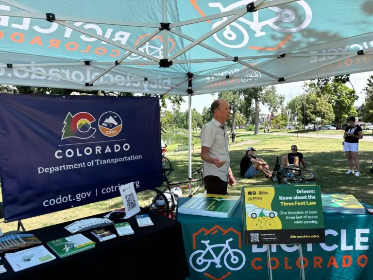 Man at Bicycle Colorado and CDOT tent