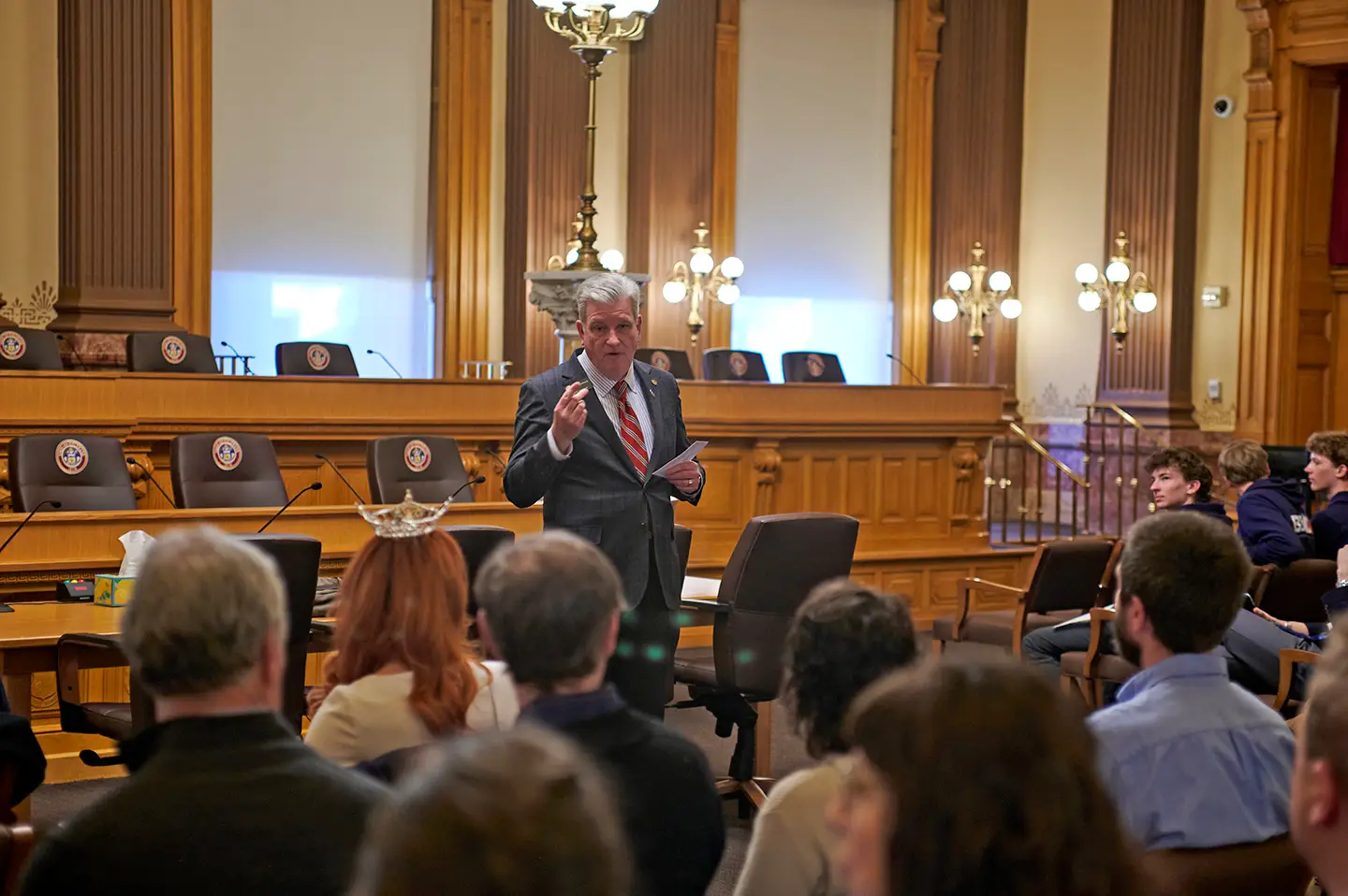 Legislator presents to group