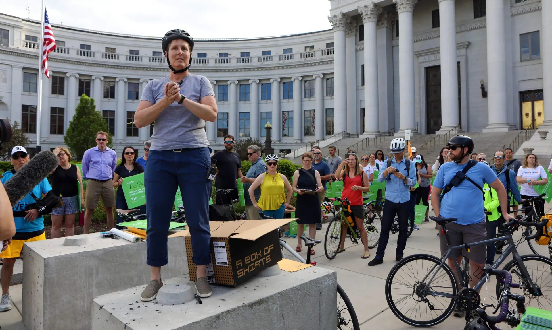 Advocate speaks to group of people