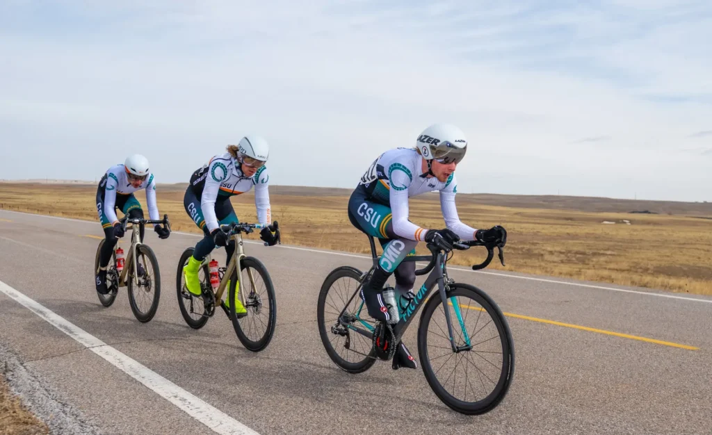 College road bicyclists