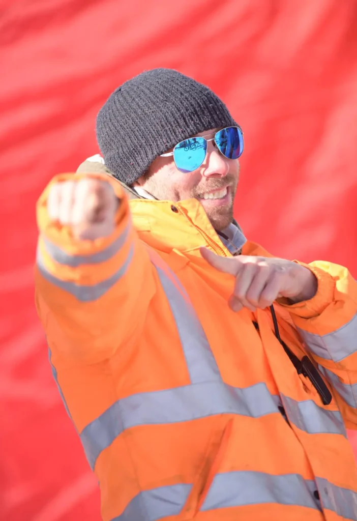 An event director points