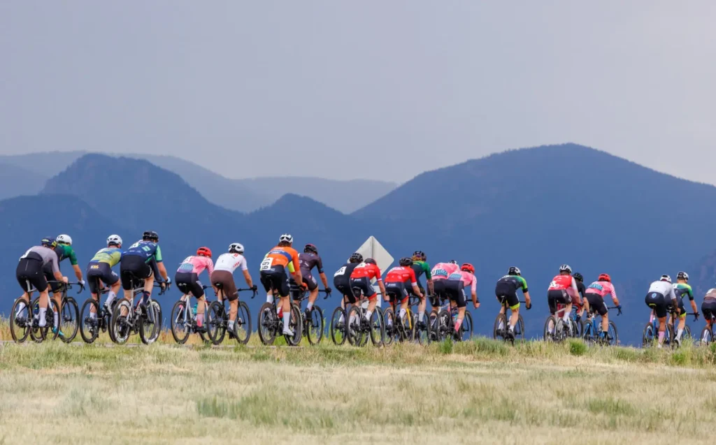 Bicyclists ride on the road