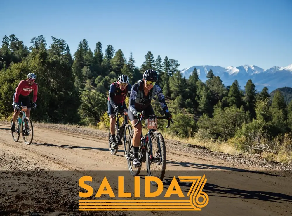 Bicyclists ride in the Salida 76 Event