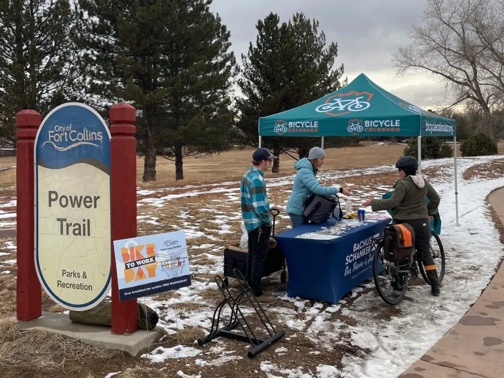 Winter Bike to Work Day event in Fort Collins