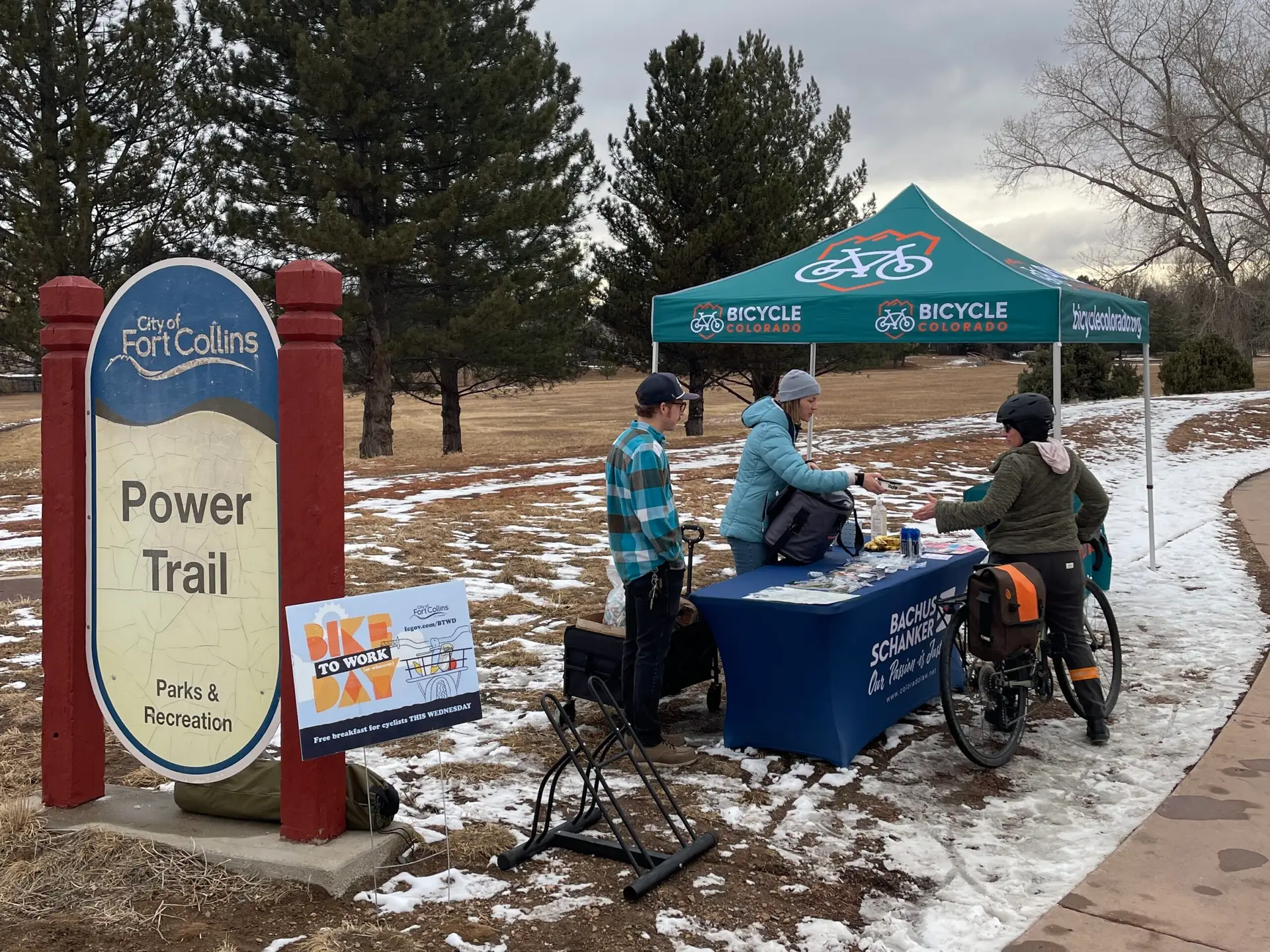 Winter Bike to Work Day event in Fort Collins