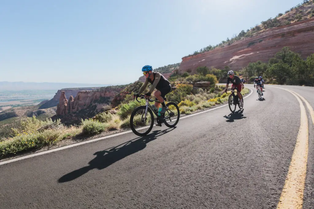 Bicyclists ride in the Tour of the Moon event.