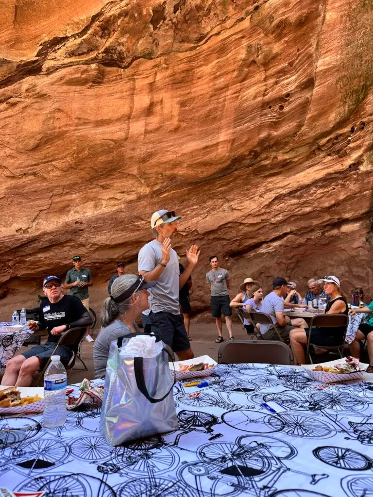 Speaker at a group event