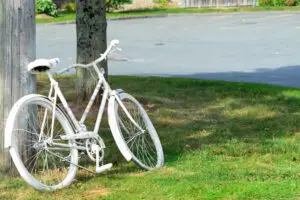 Adult ghost bike memorial