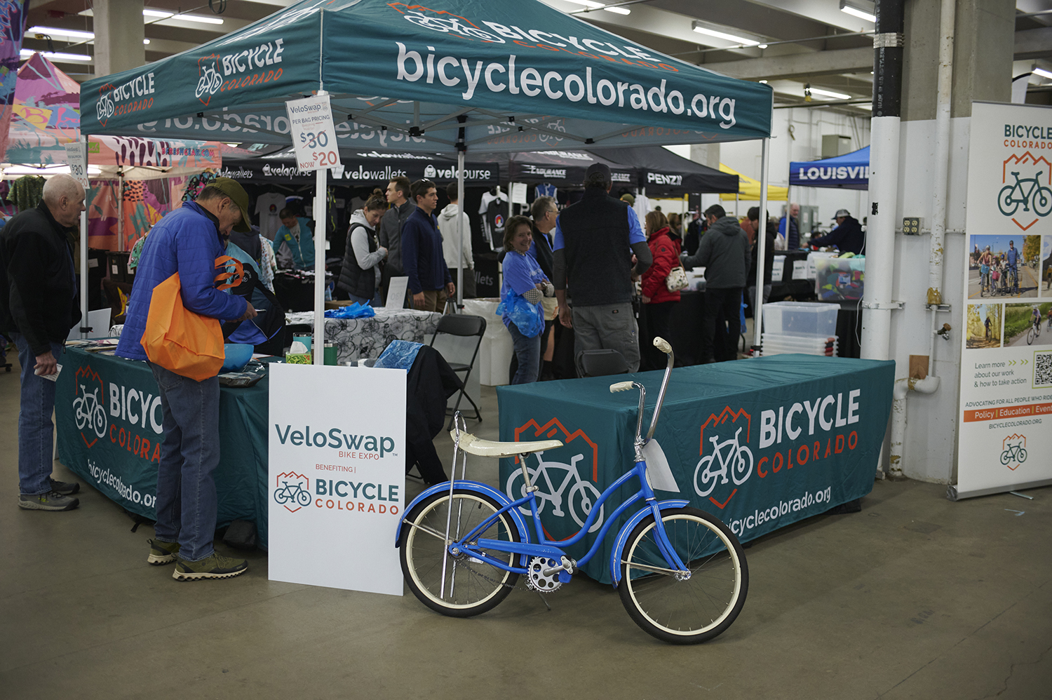 Bicycle Colorado booth at VeloSwap